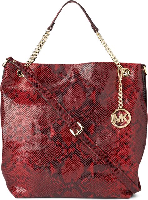 michael kors bag red inside|michael kors red shoulder bag.